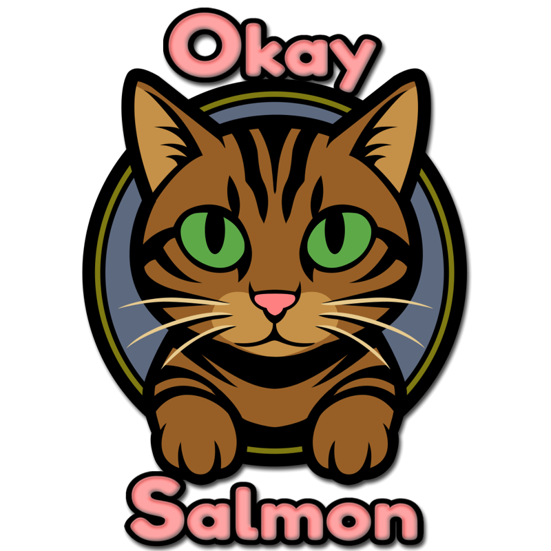 Okay Salmon cat icon for PAX Aus